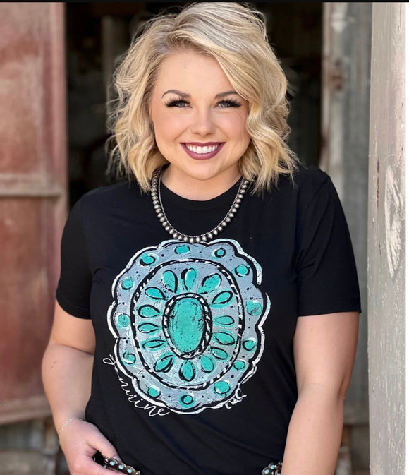Western Turquoise Concho Tee